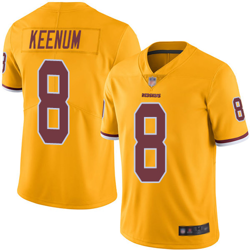 Washington Redskins Limited Gold Men Case Keenum Jersey NFL Football 8 Rush Vapor Untouchable